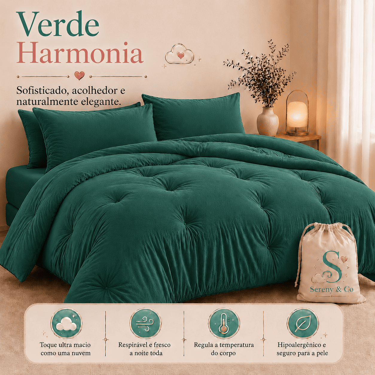 Edredom Sereny & Co Verde Harmonia